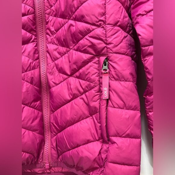 Lole Girls Magenta Lightweight Down Jacket Warm Hooded Puffer Coat Large Size - Picture 5 of 8